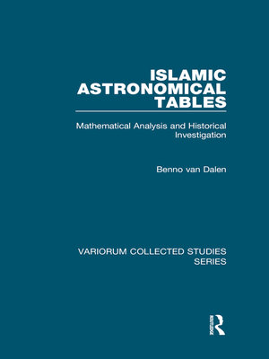 cover image of Islamic Astronomical Tables